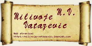 Milivoje Vatazević vizit kartica